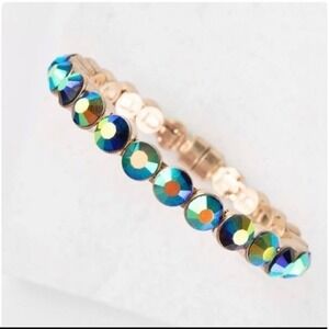 Plunder Eli Magnetic Bracelet Iridescent Blue Green Gold Bangle